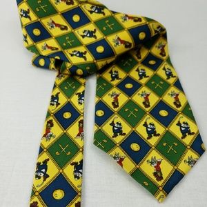 Warner Brothers Studio Taz Yellow Golf Tie